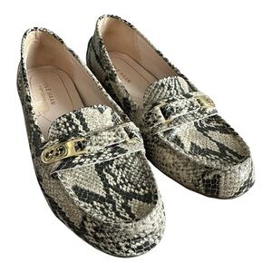 Cole Haan Women's Black and Cream Snakeskin Loafers